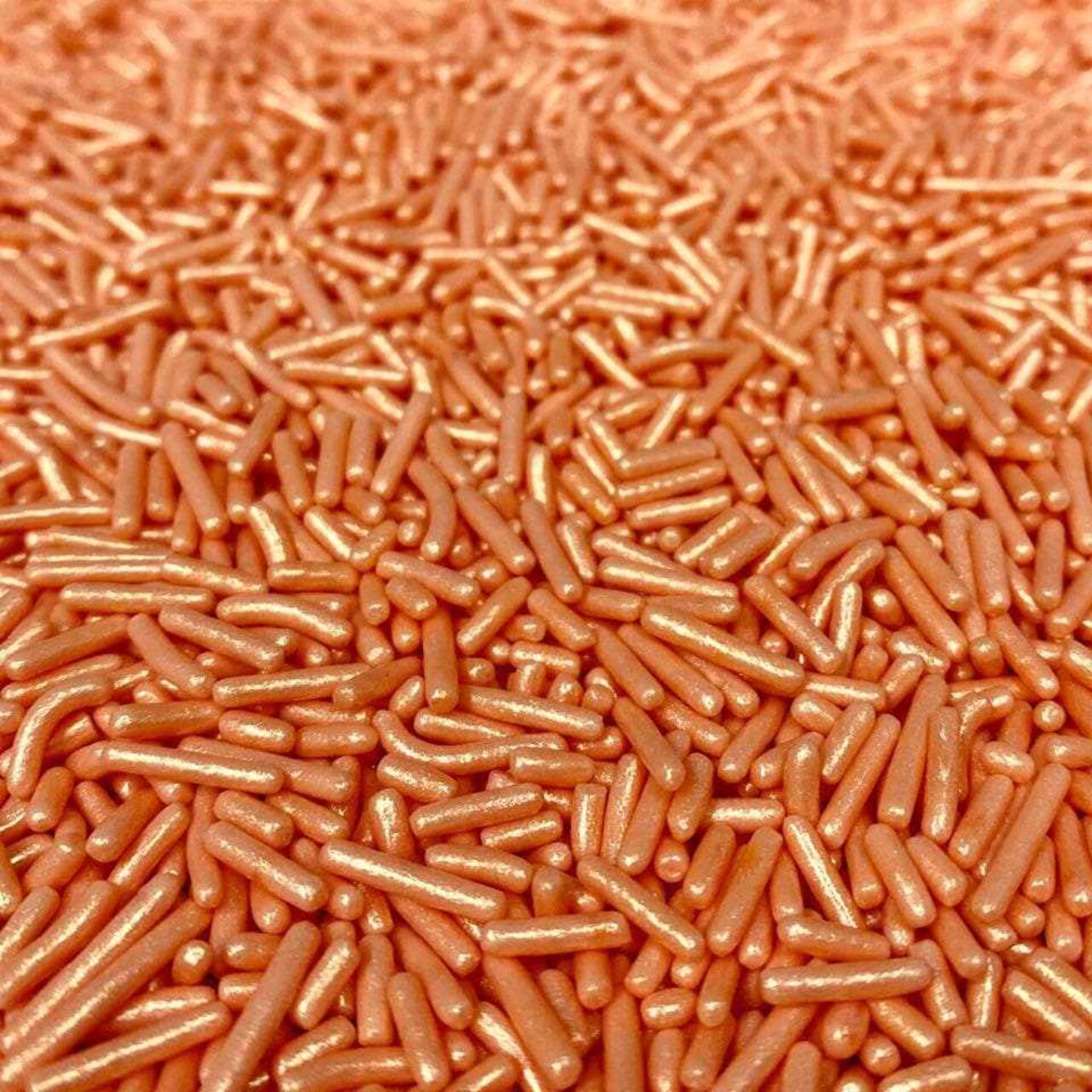 Krazy Sprinkles - Peach Rose Gold Jimmies (1/2 Cup, 1x Jar) for Cakes, Ice Cream & Cookies